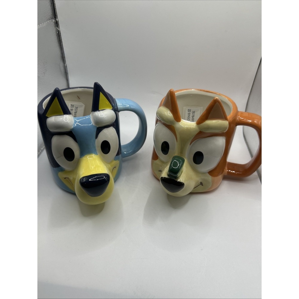 Zak‎ Designs 15oz Bluey and Bingo Sculpted Mug Set. LOT OF 2. Brand New. Disney.